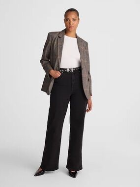 Madewell The Curvy Wide-Leg Jean Black Frost Super Stretch Size 30 NWT